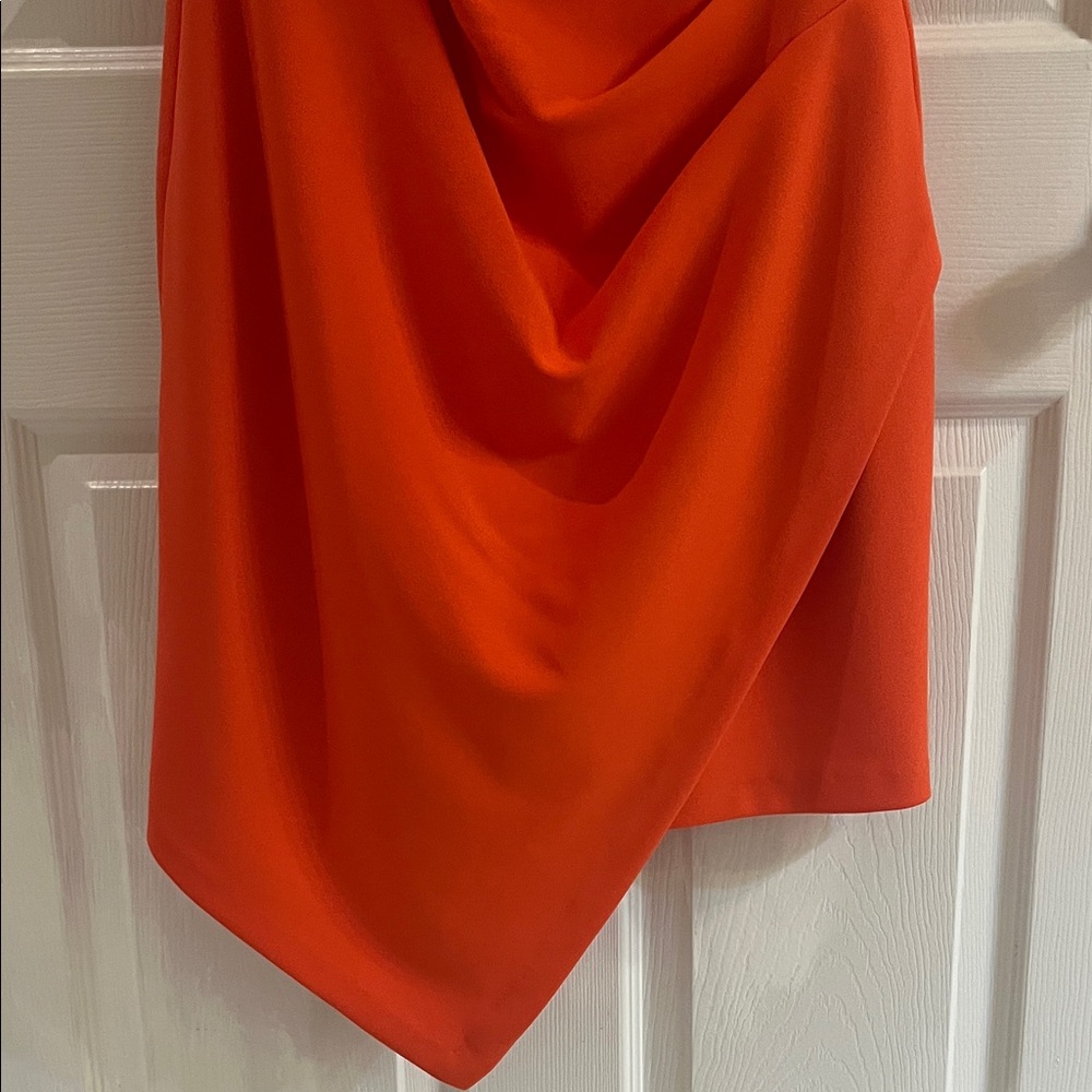 Vince Camuto Asymmetrical Dress in Vibrant Orange - Picture 5 of 6